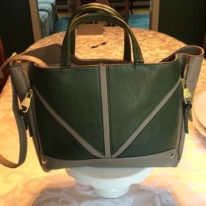 Steve Madden tote/purse. Taupe & olive color (NEW)